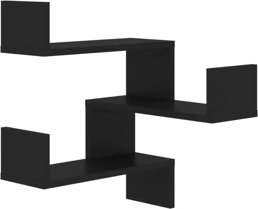 VIDAXL Hoekwandschap 40x40x50 cm spaanplaat zwart - Foto 3