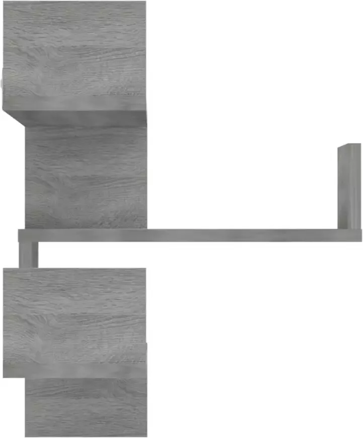 VIDAXL Hoekwandschappen 2 st 40x40x50 cm bewerkt hout grijs sonoma
