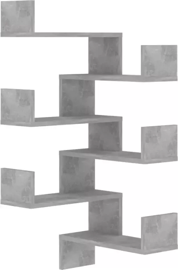 VIDAXL Hoekwandschappen 2 st 40x40x50 cm spaanplaat betongrijs - Foto 2