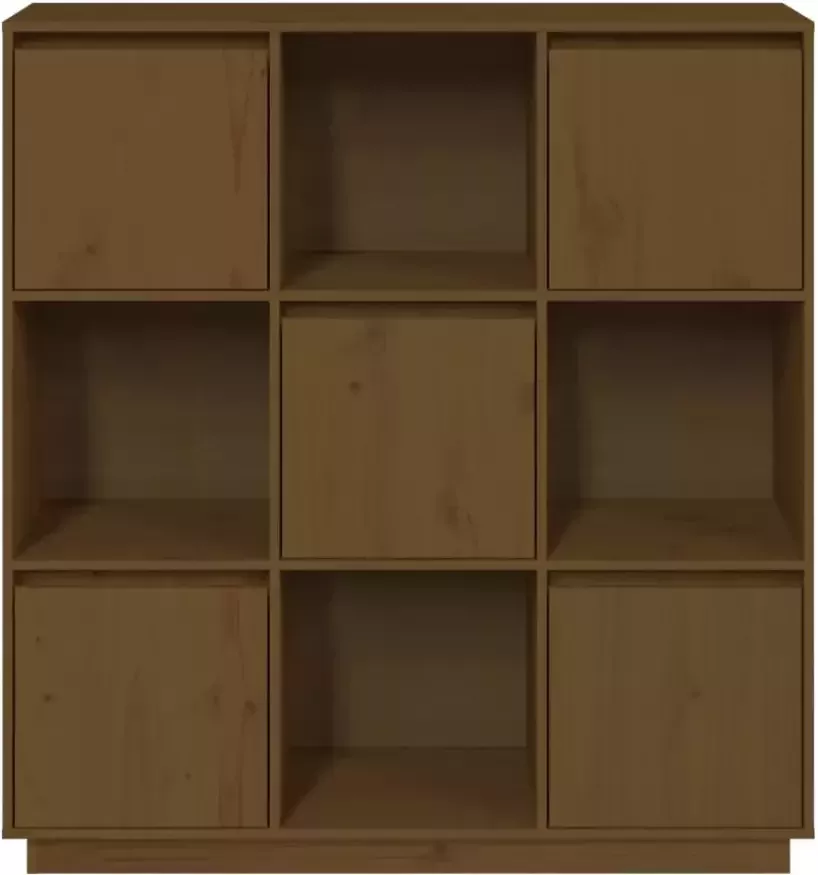 VidaXL -Hoge-kast-110 5x35x117-cm-massief-grenenhout-honingbruin - Foto 4