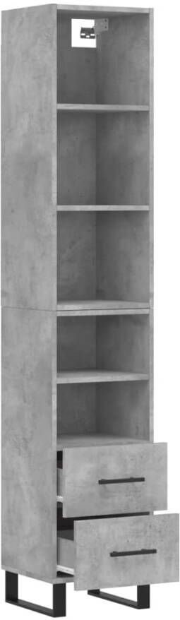 VidaXL -Hoge-kast-34 5x34x180-cm-bewerkt-hout-betongrijs - Foto 8