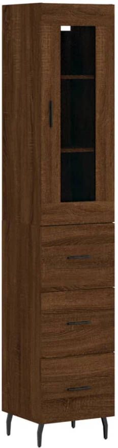 VidaXL -Hoge-kast-34 5x34x180-cm-bewerkt-hout-bruineikenkleurig - Foto 9
