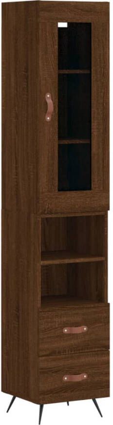 VidaXL -Hoge-kast-34 5x34x180-cm-bewerkt-hout-bruineikenkleurig - Foto 10