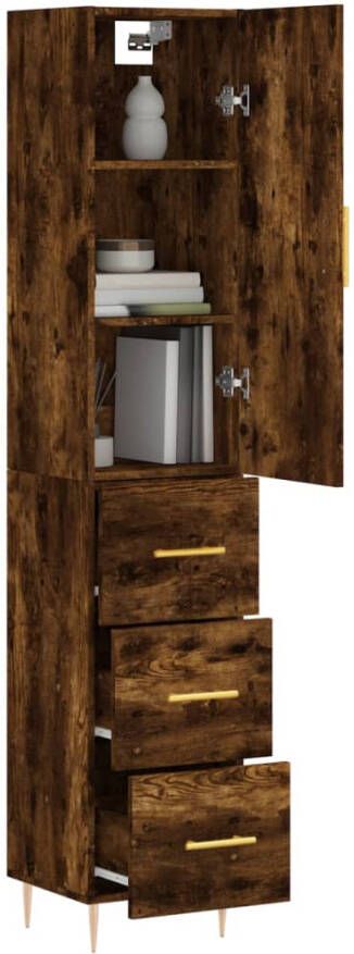 VidaXL -Hoge-kast-34 5x34x180-cm-bewerkt-hout-gerookt-eikenkleurig - Foto 10