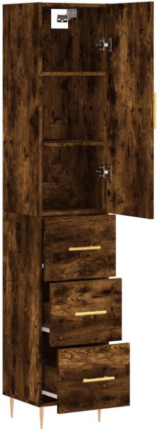 VidaXL -Hoge-kast-34 5x34x180-cm-bewerkt-hout-gerookt-eikenkleurig - Foto 11