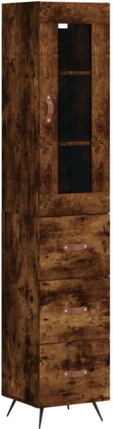 VidaXL -Hoge-kast-34 5x34x180-cm-bewerkt-hout-gerookt-eikenkleurig - Foto 12