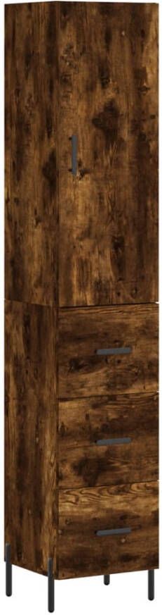 VidaXL -Hoge-kast-34 5x34x180-cm-bewerkt-hout-gerookt-eikenkleurig - Foto 20