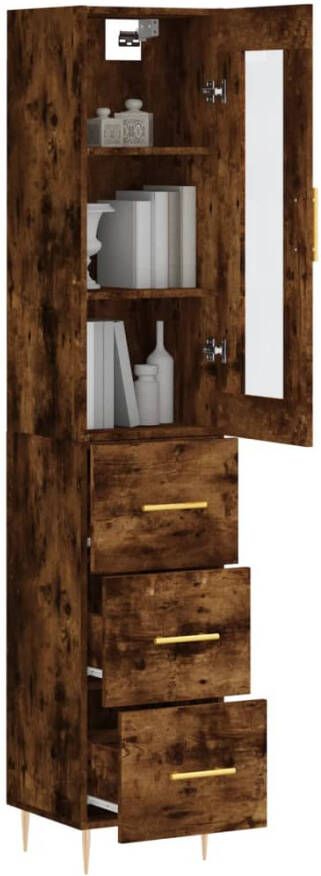 VidaXL -Hoge-kast-34 5x34x180-cm-bewerkt-hout-gerookt-eikenkleurig - Foto 7