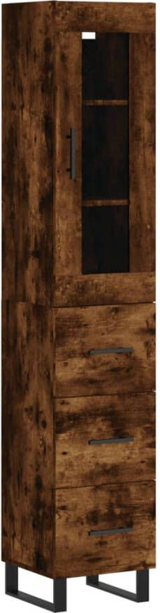 VidaXL -Hoge-kast-34 5x34x180-cm-bewerkt-hout-gerookt-eikenkleurig - Foto 14