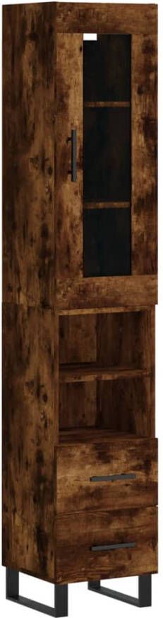 VidaXL -Hoge-kast-34 5x34x180-cm-bewerkt-hout-gerookt-eikenkleurig - Foto 13