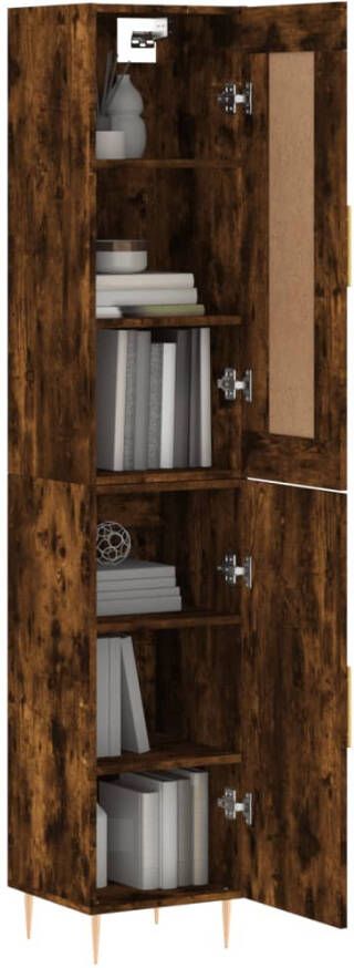 VidaXL -Hoge-kast-34 5x34x180-cm-bewerkt-hout-gerookt-eikenkleurig - Foto 9