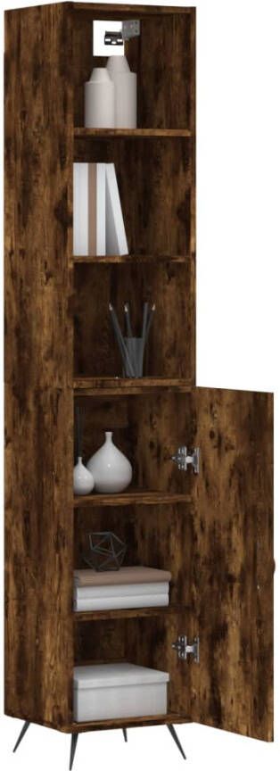 VidaXL -Hoge-kast-34 5x34x180-cm-bewerkt-hout-gerookt-eikenkleurig - Foto 6