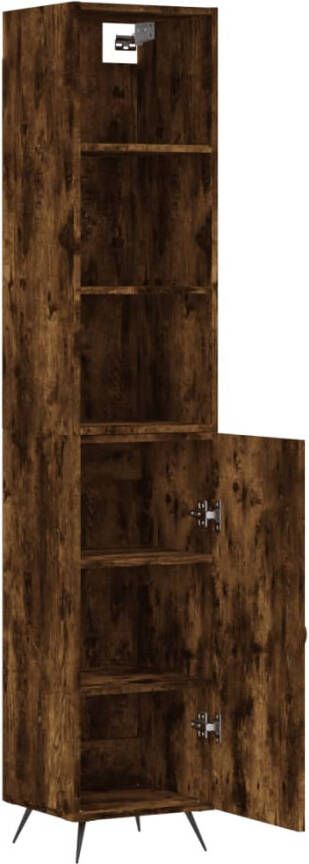 VidaXL -Hoge-kast-34 5x34x180-cm-bewerkt-hout-gerookt-eikenkleurig - Foto 7