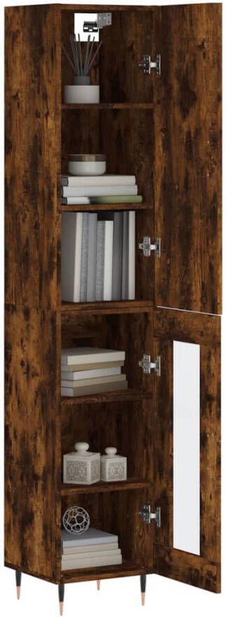VidaXL -Hoge-kast-34 5x34x180-cm-bewerkt-hout-gerookt-eikenkleurig - Foto 12