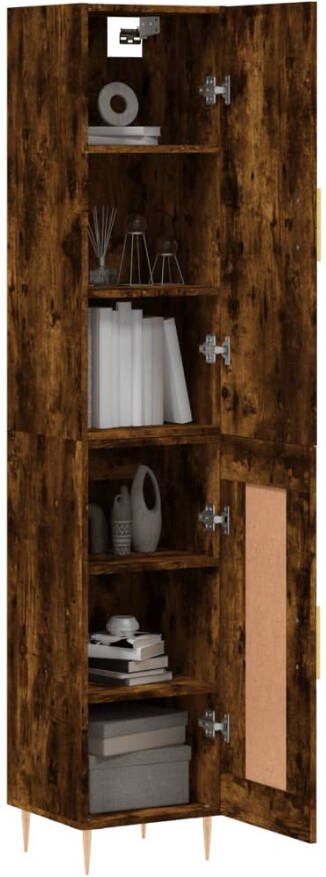 VidaXL -Hoge-kast-34 5x34x180-cm-bewerkt-hout-gerookt-eikenkleurig - Foto 7