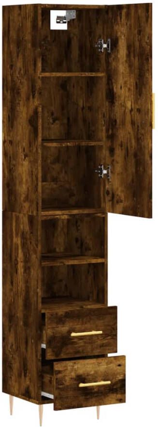 VidaXL -Hoge-kast-34 5x34x180-cm-bewerkt-hout-gerookt-eikenkleurig - Foto 9