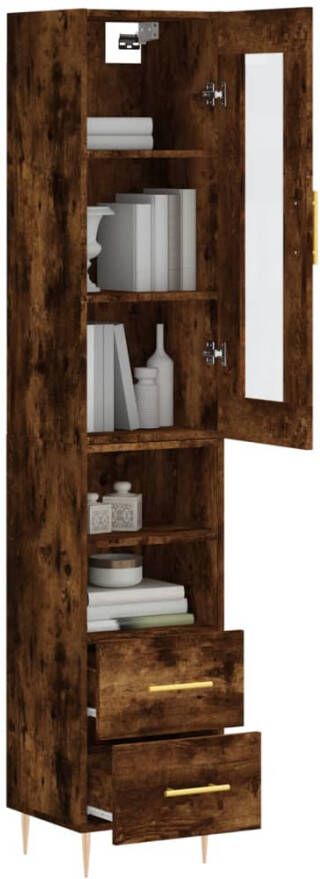 VidaXL -Hoge-kast-34 5x34x180-cm-bewerkt-hout-gerookt-eikenkleurig - Foto 6
