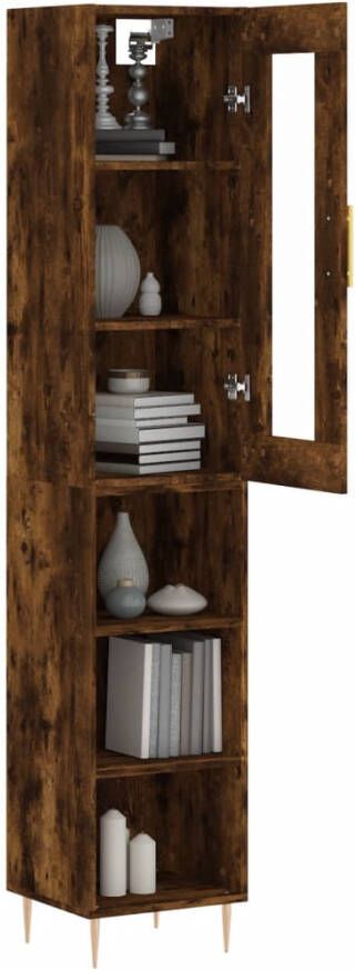 VidaXL -Hoge-kast-34 5x34x180-cm-bewerkt-hout-gerookt-eikenkleurig - Foto 7