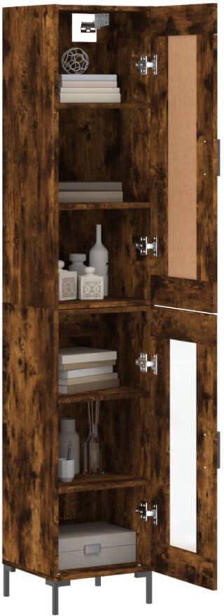 VidaXL Hoge kast 34 5x34x180 cmÂ bewerkt hout gerookt eikenkleurig - Foto 9