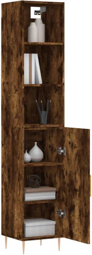 VidaXL -Hoge-kast-34 5x34x180-cm-bewerkt-hout-gerookt-eikenkleurig - Foto 14