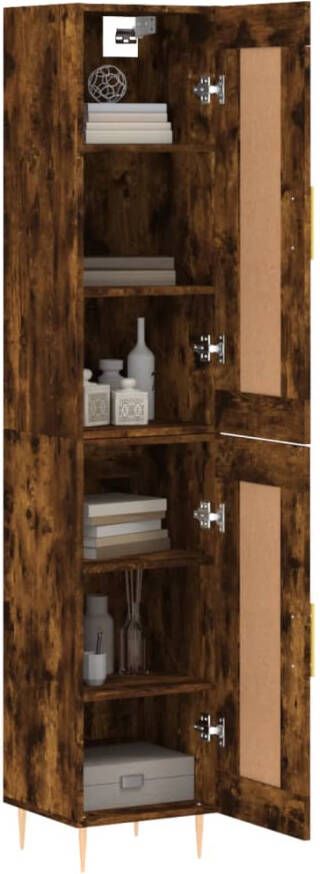 VidaXL -Hoge-kast-34 5x34x180-cm-bewerkt-hout-gerookt-eikenkleurig - Foto 10