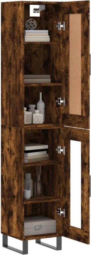 VidaXL -Hoge-kast-34 5x34x180-cm-bewerkt-hout-gerookt-eikenkleurig - Foto 4
