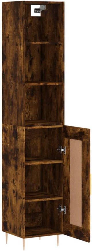 VidaXL -Hoge-kast-34 5x34x180-cm-bewerkt-hout-gerookt-eikenkleurig - Foto 12