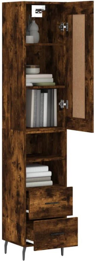 VidaXL -Hoge-kast-34 5x34x180-cm-bewerkt-hout-gerookt-eikenkleurig - Foto 8