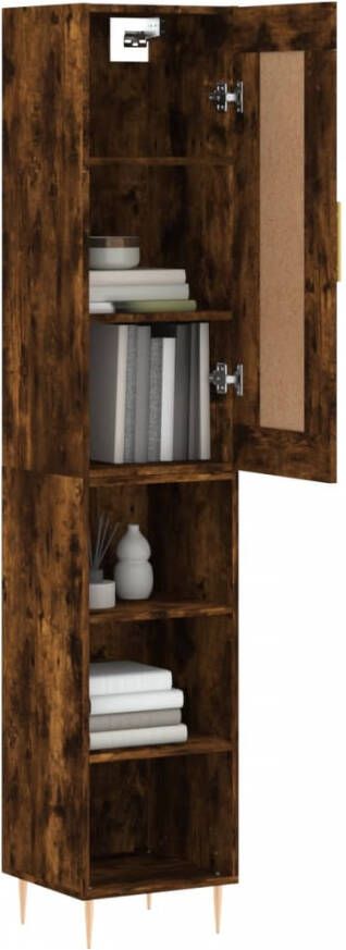 VidaXL -Hoge-kast-34 5x34x180-cm-bewerkt-hout-gerookt-eikenkleurig - Foto 8