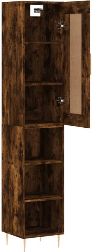 VidaXL -Hoge-kast-34 5x34x180-cm-bewerkt-hout-gerookt-eikenkleurig - Foto 3