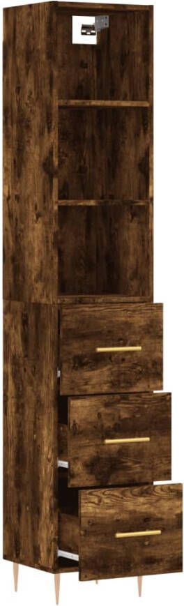 VidaXL -Hoge-kast-34 5x34x180-cm-bewerkt-hout-gerookt-eikenkleurig - Foto 7