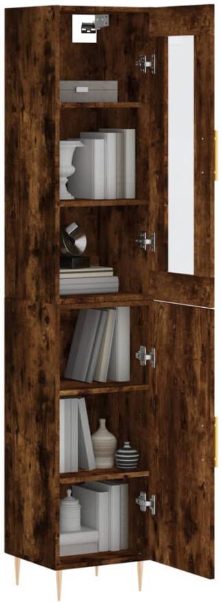 VidaXL -Hoge-kast-34 5x34x180-cm-bewerkt-hout-gerookt-eikenkleurig - Foto 7