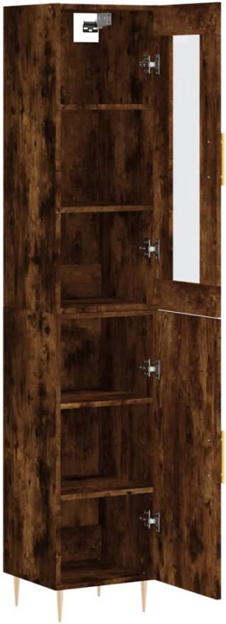 VidaXL -Hoge-kast-34 5x34x180-cm-bewerkt-hout-gerookt-eikenkleurig - Foto 14