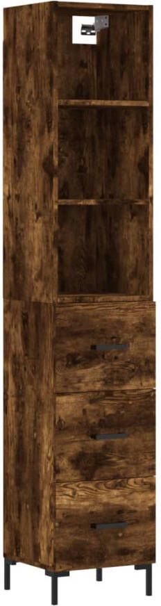 VidaXL -Hoge-kast-34 5x34x180-cm-bewerkt-hout-gerookt-eikenkleurig - Foto 8