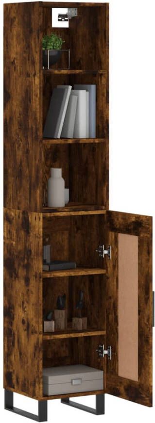 VidaXL -Hoge-kast-34 5x34x180-cm-bewerkt-hout-gerookt-eikenkleurig - Foto 8