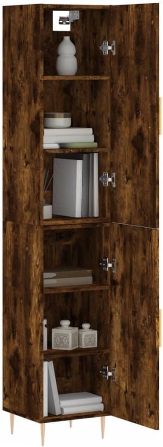 VidaXL -Hoge-kast-34 5x34x180-cm-bewerkt-hout-gerookt-eikenkleurig - Foto 12