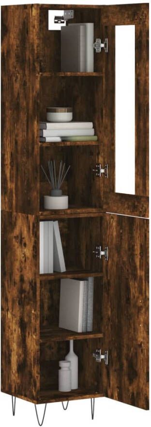 VidaXL -Hoge-kast-34 5x34x180-cm-bewerkt-hout-gerookt-eikenkleurig - Foto 15