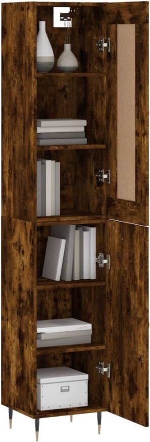VidaXL -Hoge-kast-34 5x34x180-cm-bewerkt-hout-gerookt-eikenkleurig - Foto 15