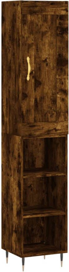 VidaXL -Hoge-kast-34 5x34x180-cm-bewerkt-hout-gerookt-eikenkleurig - Foto 14