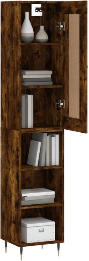 VidaXL -Hoge-kast-34 5x34x180-cm-bewerkt-hout-gerookt-eikenkleurig - Foto 12