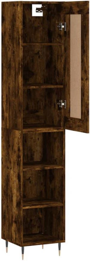 VidaXL -Hoge-kast-34 5x34x180-cm-bewerkt-hout-gerookt-eikenkleurig - Foto 11