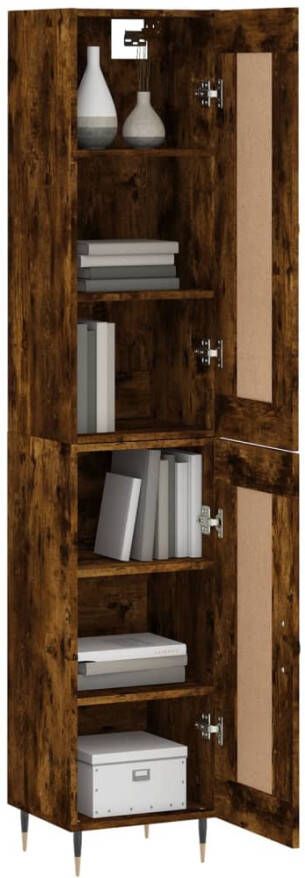 VidaXL -Hoge-kast-34 5x34x180-cm-bewerkt-hout-gerookt-eikenkleurig - Foto 15