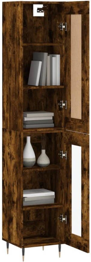 VidaXL -Hoge-kast-34 5x34x180-cm-bewerkt-hout-gerookt-eikenkleurig - Foto 18