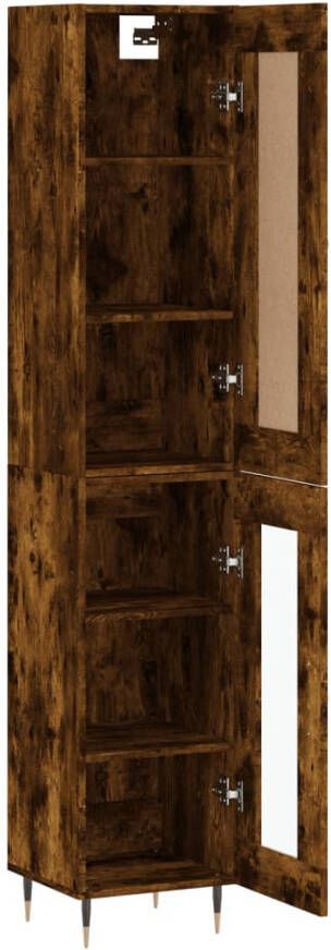 VidaXL -Hoge-kast-34 5x34x180-cm-bewerkt-hout-gerookt-eikenkleurig - Foto 17