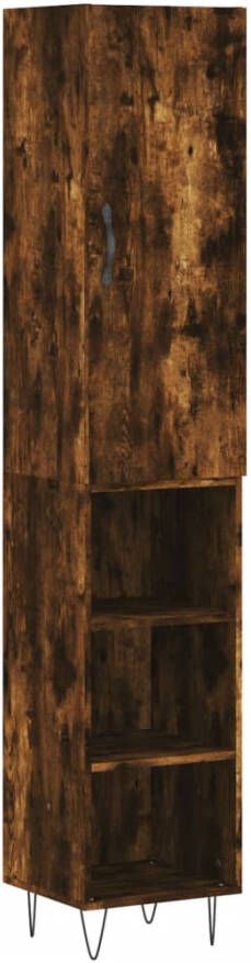 VidaXL -Hoge-kast-34 5x34x180-cm-bewerkt-hout-gerookt-eikenkleurig - Foto 13