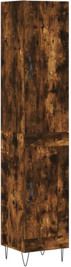 VidaXL -Hoge-kast-34 5x34x180-cm-bewerkt-hout-gerookt-eikenkleurig - Foto 17