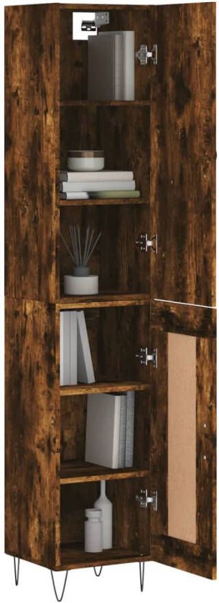 VidaXL -Hoge-kast-34 5x34x180-cm-bewerkt-hout-gerookt-eikenkleurig - Foto 9