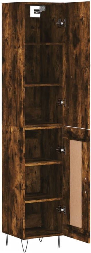 VidaXL -Hoge-kast-34 5x34x180-cm-bewerkt-hout-gerookt-eikenkleurig - Foto 10