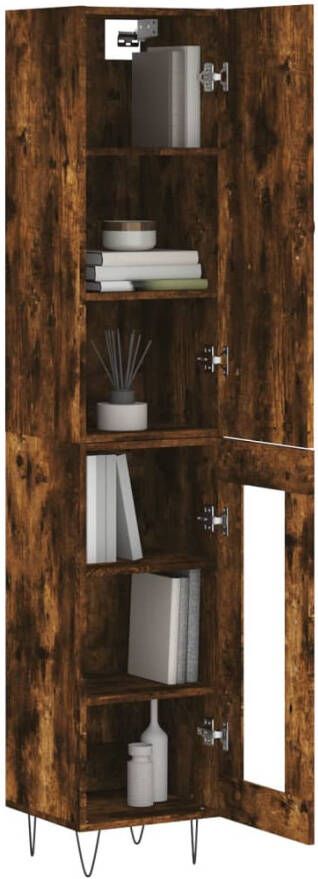 VidaXL -Hoge-kast-34 5x34x180-cm-bewerkt-hout-gerookt-eikenkleurig - Foto 13