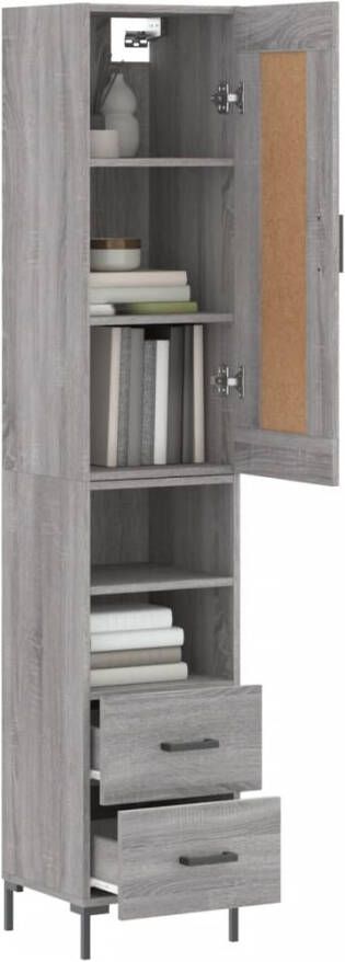 VidaXL -Hoge-kast-34 5x34x180-cm-bewerkt-hout-grijs-sonoma-eikenkleurig - Foto 8